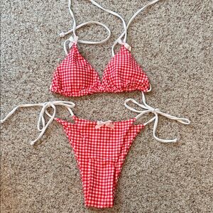 Red Gingham Bikini Set